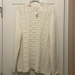 Cable knit sweater size XL  cream color